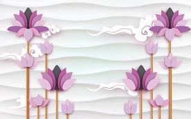 立体抽象花朵现代背景墙