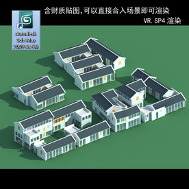 中式建筑 中式多层 中式别墅