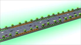 道路绿化效果图