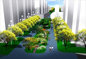 小区局部效果图