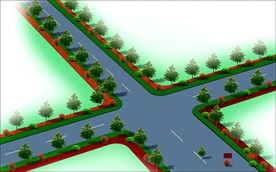乡村道路绿化效果图