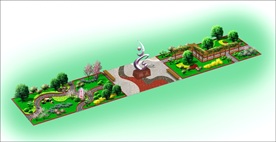 校园景观绿化局部效果图