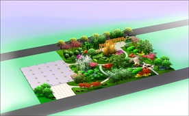 小游园绿化效果图