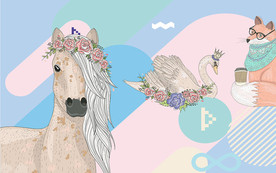 时尚卡通背景墙