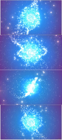 蓝色唯美粒子光效星光星空背景