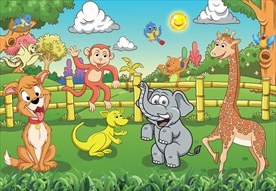 卡通动物森林乐园背景