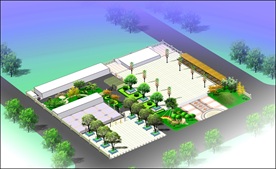 活动广场绿化效果图