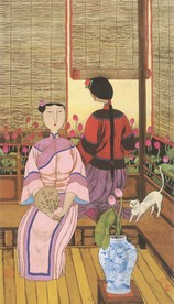 大型古典江南美女古画装饰画