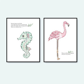 北欧手绘水彩 装饰画芯