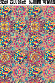 彩色民族花纹   绚丽民族图案