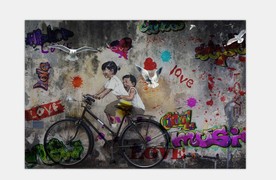 复古怀旧骑车墙320215.z