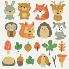 卡通动物矢量素材