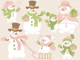 快乐雪人卡通背景墙