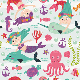 美人鱼海洋卡通图案设计