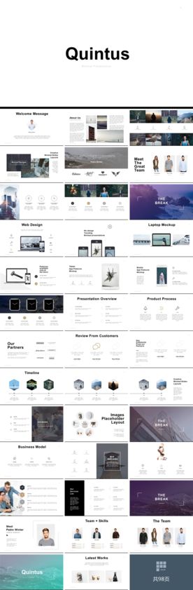 欧美黑白杂志风极简PPT