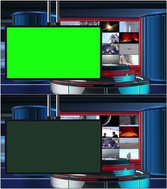 新闻演播室转播小屏幕