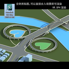 桥 车行桥 立交桥  桥模型