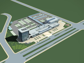 3D车站鸟瞰建筑模型