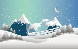 剪纸风景背景墙