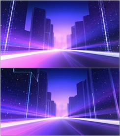 VJ城市穿梭舞台背景