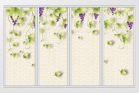 墙院上的葡萄藤移门