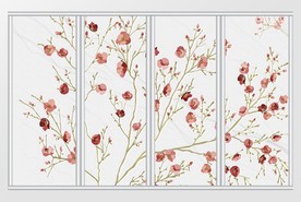 手绘唯美花卉移门