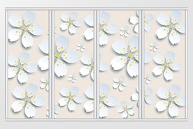 现代简约3D立体花朵移门