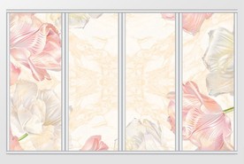 简约富贵花朵移门