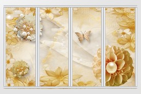 炫彩云石花卉移门