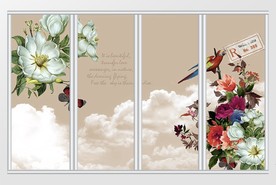 欧式复古花朵移门