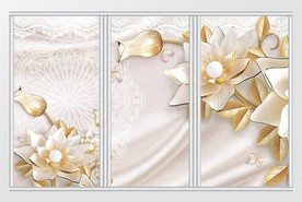 现代简约花朵奢华移门