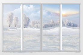 大理石纹山水画日出移门