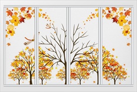 现代简约枫叶移门