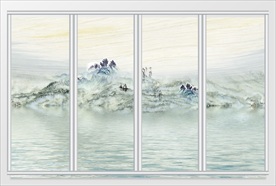 桃源印象山水画移门