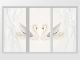 现代简约几何创意浪漫天鹅移门