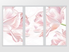 现代简约手绘浪漫花卉移门