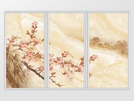 大理石纹山水移门