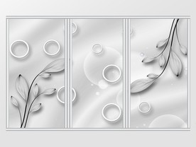 现代简约时尚3D雕花移门
