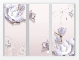 珠宝浮雕花卉移门