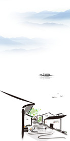 抽象新中式意境流水人家玄关