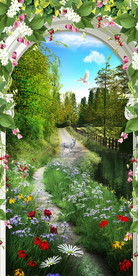 3D森林山林风景玄关