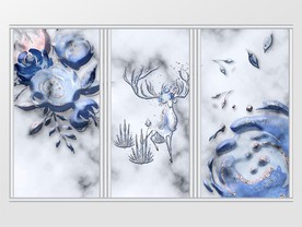 立体花卉背景移门