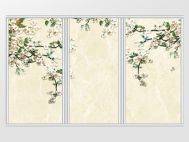 清新简约现代花藤移门