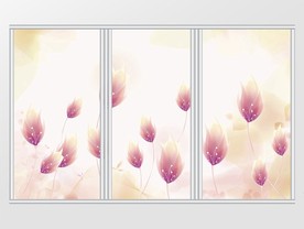 现代简约手绘花卉移门