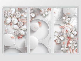 轻奢花朵珠宝移门