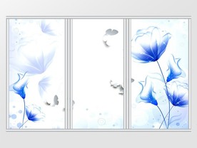 现代简约3D立体蝴蝶花朵移门