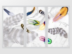 北欧现代羽毛移门