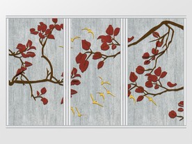 现代简约树叶移门