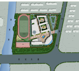 学校规划建筑彩平总图