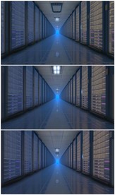 4K三维计算机服务器机房穿梭